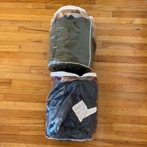vintage NIB (2) american camper sleeping bag 1.5LB polyloft- 28”x57”navy & olive